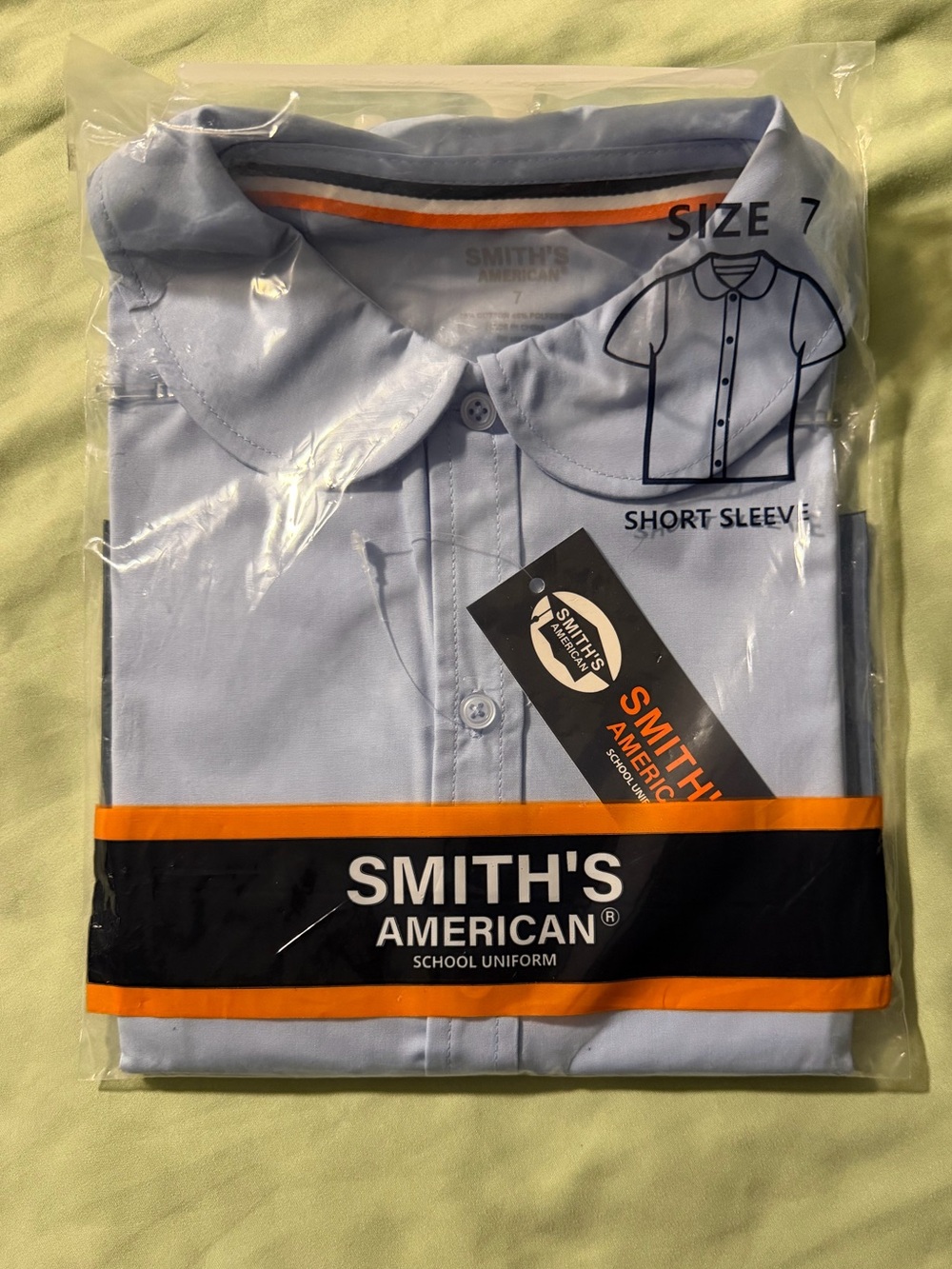 NWT Smith's American Light Blue Peter Pan Uniform Girl’s Shirt - 7
